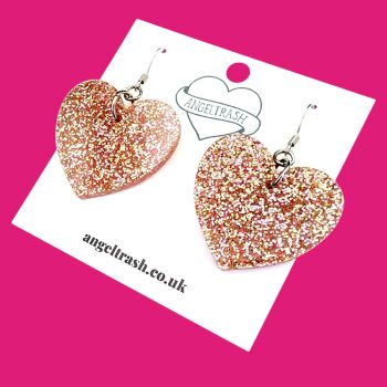Medium Heart Earrings – Custom Colour | AngelTrash