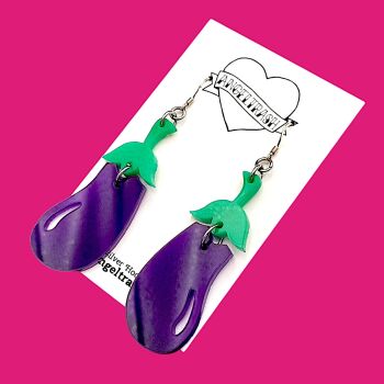 Aubergine / Eggplant Earrings