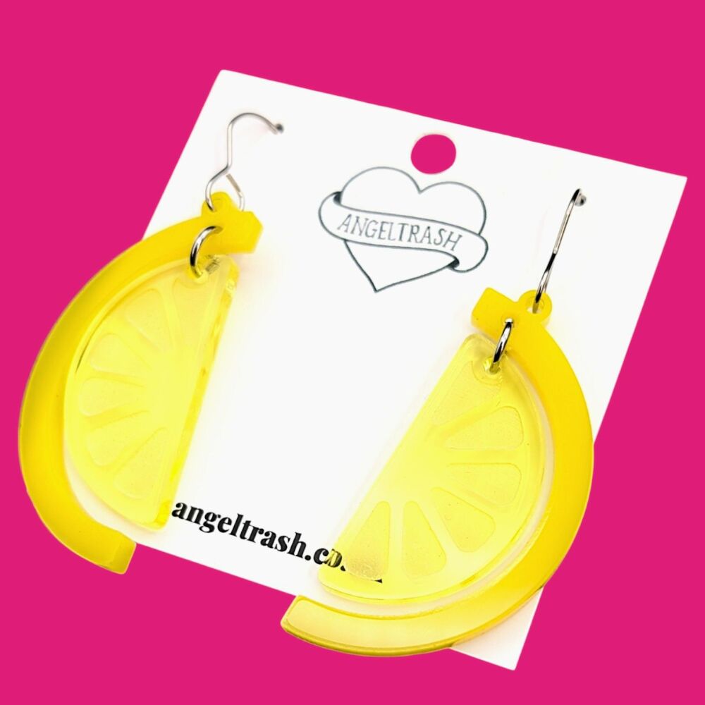 Juicy Fruit Slice (Lemon) Earrings