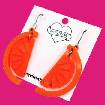 Juicy Fruit Slice (Orange) Earrings