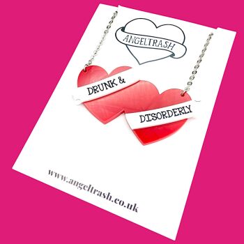 Personalised Double Tattoo Heart - Custom Text -  Choose Colour of Heart