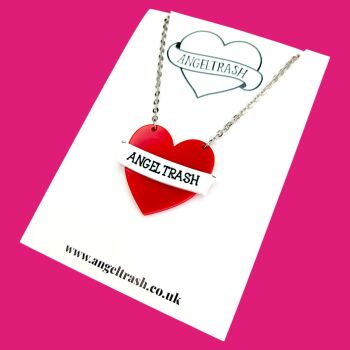 Personalised Single Tattoo Heart - Custom Text -  Choose Colour of Heart