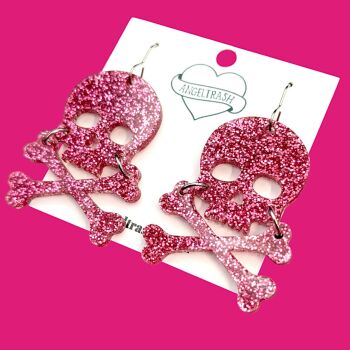 Skull & Crossbones Earrings - Choose Colour