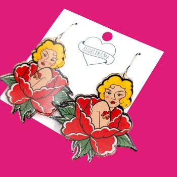 Tattooed Pinup Earrings