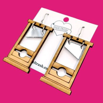 Wooden Guillotine Earrings