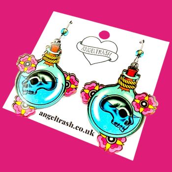 Tattoo Potion Bottle Earrings - AngelTrash * Miki Peach
