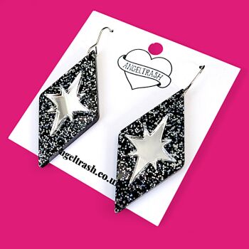 MCM Diamond & Star Earrings - Custom Colour