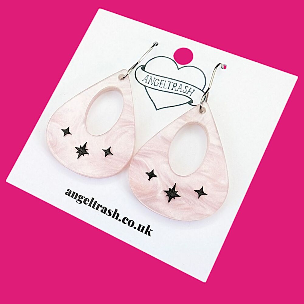 MCM Pearl Marble Drop Earrings
