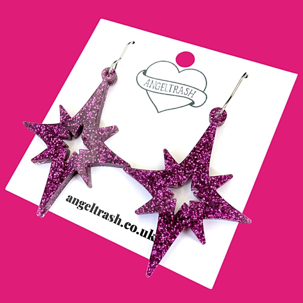 MCM Star Dangle Earrings - Custom Colour