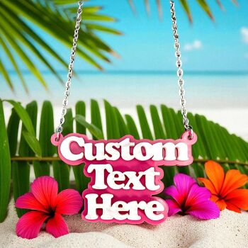 Name Necklace - Chunky Font - 3 lines - Custom Text -  You Choose Colour