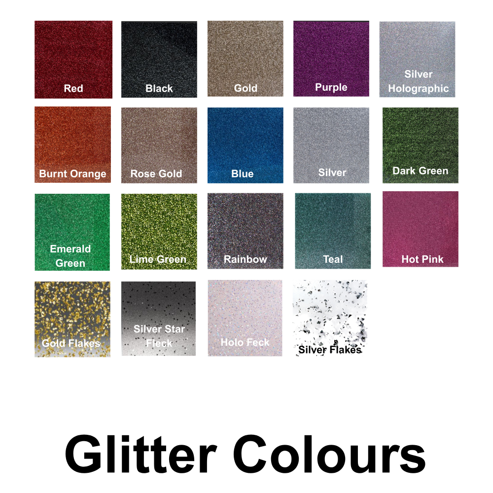 Acrylic Colours - Colour Swatches of available acrylic