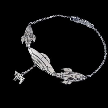 Chest Piece Necklace - Pewter - Space Themed - Beam Moo Up