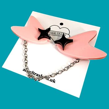 MCM Boomerang & Burst Cardi/Sweater Clips in Pink & Black