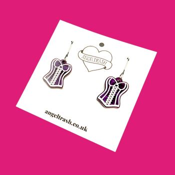 Vintage Corset Earrings- Small Size - Choose Colour