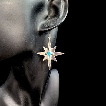 Earrings - Pewter - Mid Century Modern Star - Choose Colour
