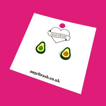 Wooden - Tiny Hand Painted Studs - Avocado