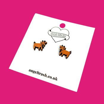 Wooden - Tiny Hand Painted Studs - Goat