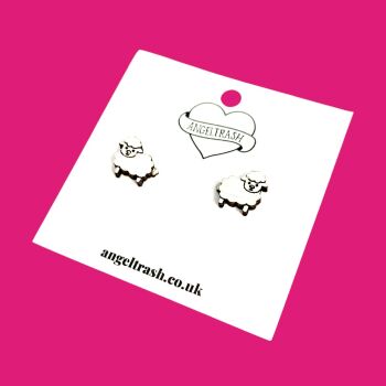 Wooden - Tiny Hand Painted Studs - Sheep