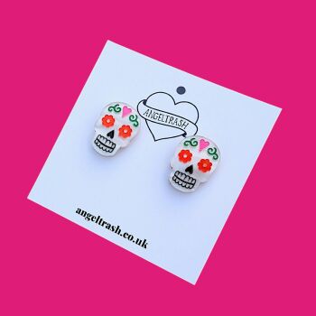 Sugar Skull Stud Earrings