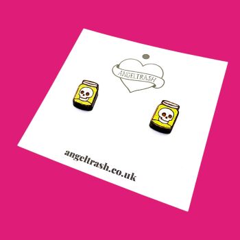 Wooden - Tiny Hand Painted Studs - Crystal Ball