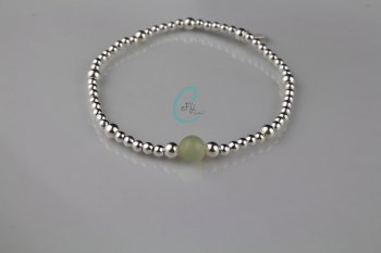 Silver and New Jade Bracelet