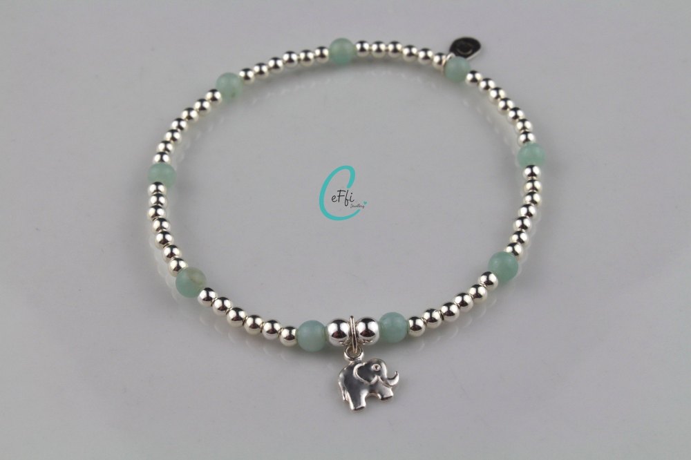 Silver and Amazonite Bracelet