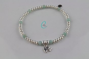 Silver and Amazonite Bracelet
