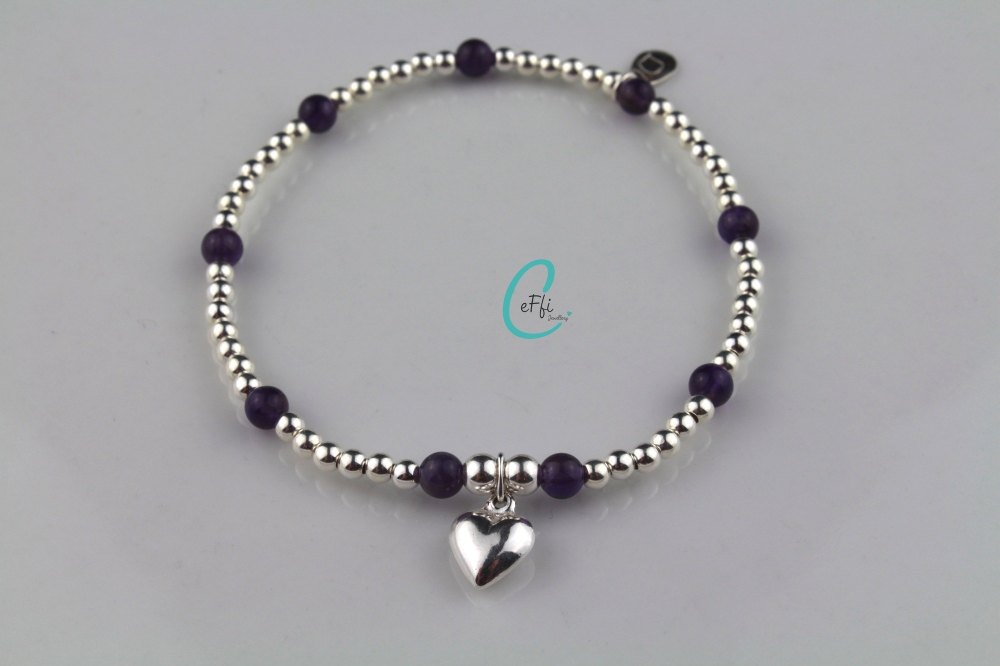 Silver and Amethyst Bracelet