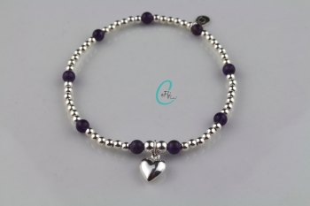 Silver and Amethyst Bracelet