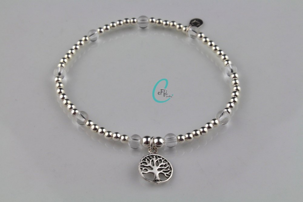 Silver and Rock Crystal Bracelet