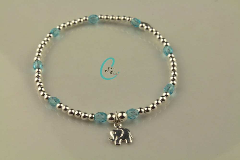 Silver and Aqua Bracelet