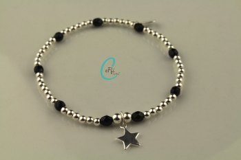 Silver and Black Bracelet