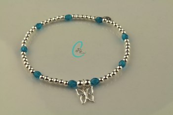 Silver and Dark Aqua Bracelet