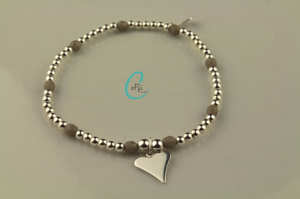 Silver and Grey Bracelet