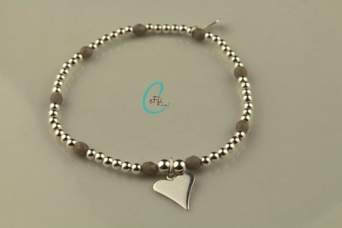 Silver and grey stretch bracelet | Grey | CeFfi