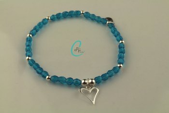 Dark Aqua and Silver Bracelet