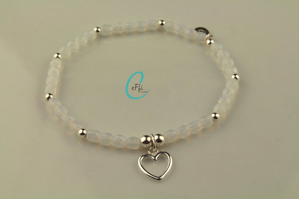 White Opal and Silver Bracelet