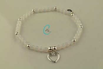 White Opal and Silver Bracelet