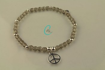 Black Diamond and Silver Bracelet