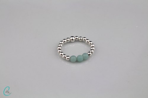 Amazonite and silver stretch ring | Amazonite Colour Pop | CeFfi