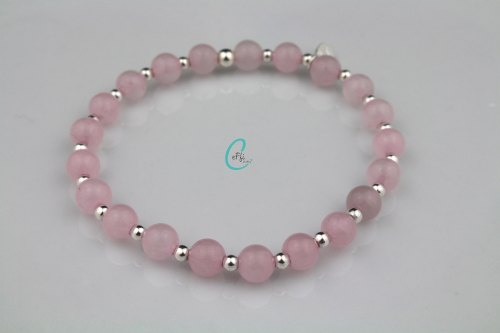 Chunky rose quartz stretch bracelet | Chunky Rose Bobble | CeFfi