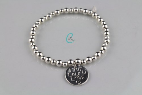 Silver stretch bracelet with personalisation | CeFfi