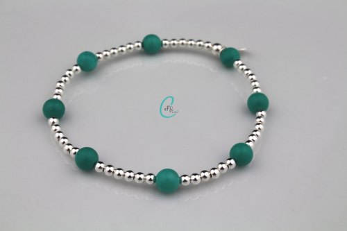 Turquoise and silver stretch bracelet | CeFfi
