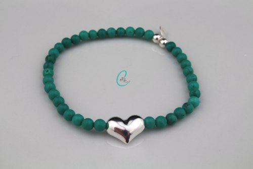 Turquoise heart stretch bracelet | Summer Loving | CeFfi