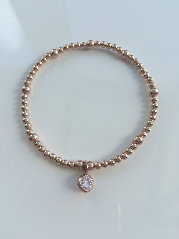Rose gold cz stretch bracelet | CeFfi