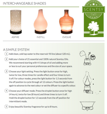 scentsy oil diffuser how to use