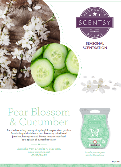 pear blossom &amp;amp; cucumber scentsy bar