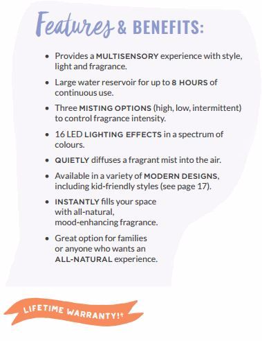 scentsy diffuser features and benefits