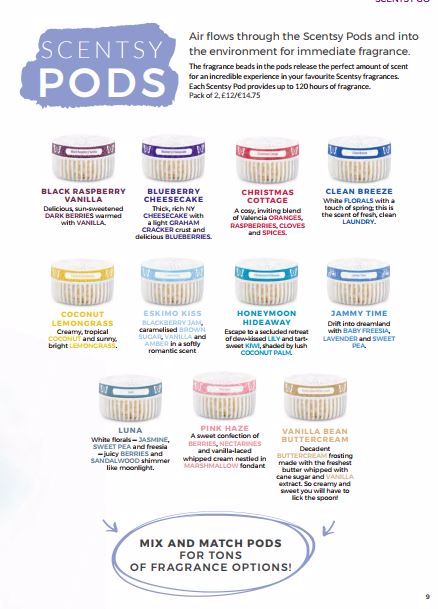 SCENTSY PODS WICK FREE SCENTED CANDLES