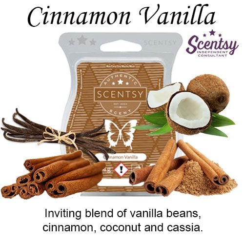 Cinnamon Vanilla Scentsy Bar wick free scented candles